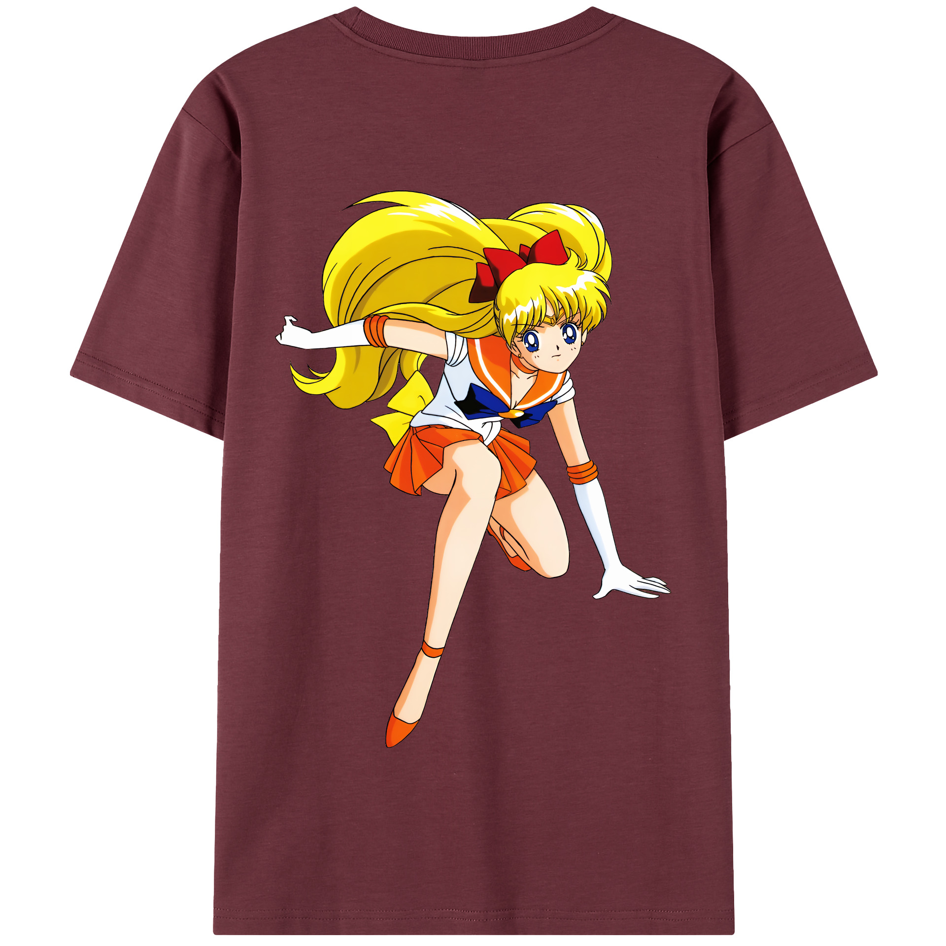 （画像用） 美少女戦士セーラームーン 愛野 美奈子 あいの みなこ Sailor Moon Aino Minako 綿100％半袖Tシャツ（背面プリント）